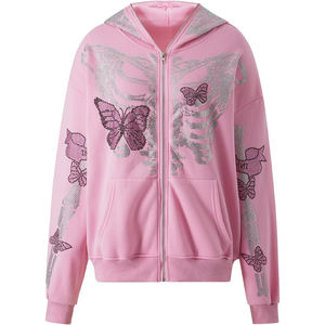 เสื้อมีฮู้ดแบบรูดซิปสำหรับผู้ชายเสื้อฮู้ดแบบรูดซิปเต็มหน้าทำจากผ้าฝ้ายพิมพ์โลโก้แบบกำหนดเอง100% - Product Image 1