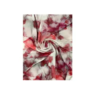 Tissu d'impression florale numérique d'excellente qualité pour l'habillement de l'habillement de vêtement de l'exportateur indien
