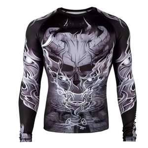 Sublimación personalizada impresa UPF 50 manga larga MMA surf Rash Guard para hombres para ropa de gimnasio precio razonable servicio OEM - Product Image 4