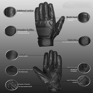 Gants de moto en cuir véritable OEM Ultimate Protection Comfort Blanc Noir Bon fournisseur BY KARIMAN INDUSTRY - Product Image 5