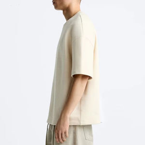 Cropped Boxy Fit Heavy Weight 100% Cotton Custom Logo Camiseta de calle de gran tamaño de alta calidad para hombres Transpirable de secado rápido - Product Image 5