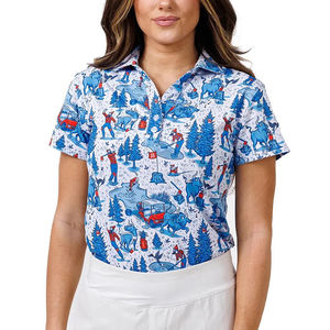 Polo de algodón 100% para mujer, venta directa de fábrica, Polo con logotipo impreso y bordado personalizado para mujer, transpirable - Product Image 5