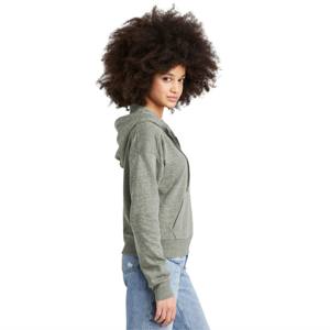 Sweat à capuche gris à demi-zip pour femmes-Pull à capuche à la mode et polyvalent pour la superposition, idéal pour les tenues de printemps et d'automne - Product Image 4