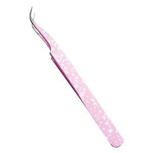 Pinzas Profesionales de Acero Inoxidable para Extensión de Pestañas con Punta Curva de Precisión y Mango Antideslizante para Artistas de Pestañas de Salón Elite - Product Image 1