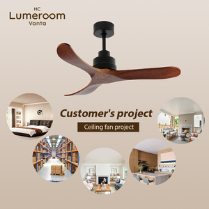USA In Stock 42 Inch Downrod <b>Ceiling</b> <b>Fan</b> No Light with Solid Wood Blades Quiet Reversible DC Motor <b>Remote</b> <b>Control</b> - Product Image 4