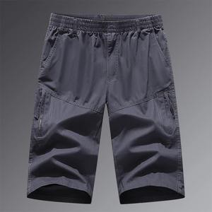 Pantalon court d'été en pur coton Nouveau short léger de couleur unie Grand short de plage de jogging pour hommes Pantalon de survêtement ample - Product Image 3