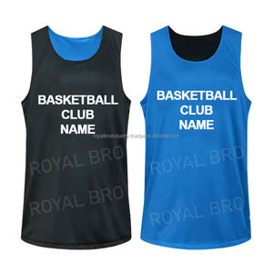 Camiseta de baloncesto de talla grande Reversible con estampado de transferencia de calor por encargo de alta calidad que absorbe la humedad, práctica de equipo universitario - Product Image 5