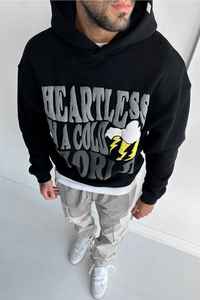 Venta al por mayor 400 GSM Heavy Thermal Cotton Hoodie logotipo personalizado 3D espuma Puff serigrafía alta calidad impresión gráfica Sudadera con capucha superior - Product Image 4