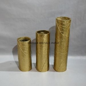 Latest Designs Handcrafted Silver Cylindrical Metal <b>Vases</b> <b>Textured</b> Artistic Finish Perfect for Luxury Home and Office Decor - Product Image 4