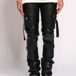 Pantalon d'hiver décontracté pour homme en cuir véritable de haute qualité, coupe droite, écologique, imperméable, respirant et anti-UV - Product Image 6