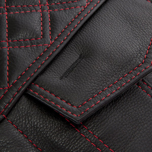 Gilet de moto en cuir véritable de couleur personnalisée, style club, motif uni, respirant, design vintage d'automne, système de fermeture double - Product Image 4