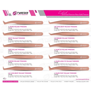 Pince à épiler pour extensions de cils la plus vendue, en acier inoxydable japonais, pointe en fibre, antistatique, outils pour faux cils - Product Image 6