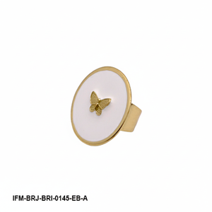 กำไลทองเหลืองทำมือ ลายผีเสื้อเคลือบสีขาว ปรับขนาดได้ เครื่องประดับศิลปะสำหรับผู้หญิง ของขวัญสำหรับเธอ - Product Image 5