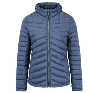 Women's Hooded Packable Ultra Light Weight Short length parks denim padded Down Jacket weather <b>coat</b> OEM - Product Image 5