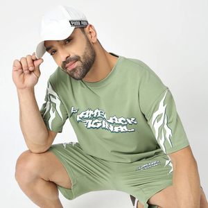 Traje de sudor lavado con ácido OEM, corsé Deportivo Ligero personalizable para hombre, pantalones cortos de secado rápido, ropa de calle con logotipo bordado de talla grande - Product Image 5