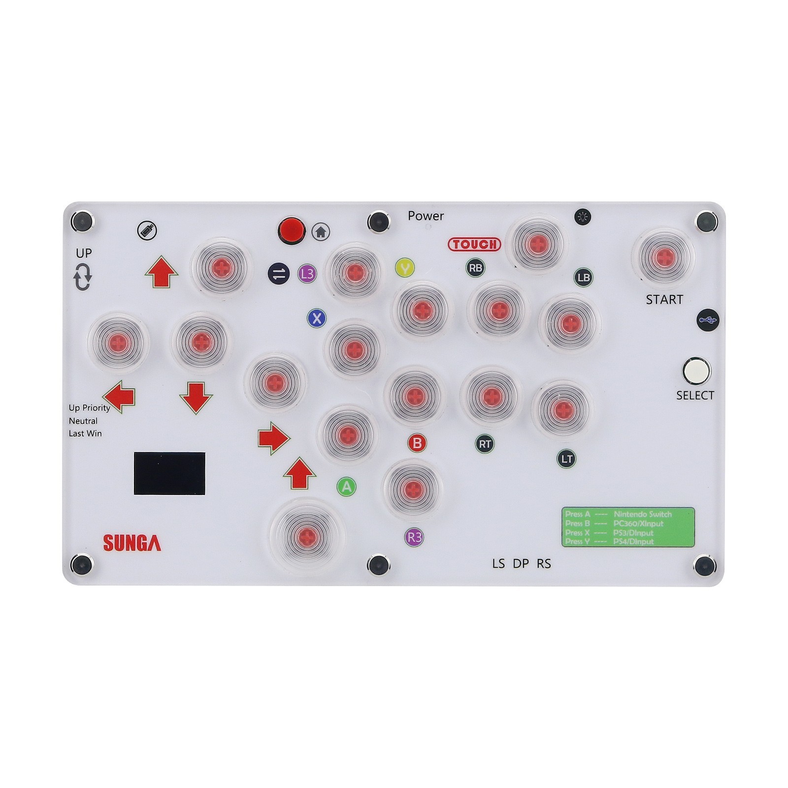 SUNGA 17-Button Mini Arcade Fight Stick Gaming Controller for PC