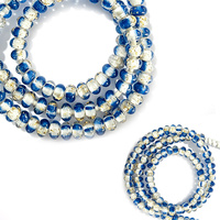 Câble de charge USB 4-en-1 bleu transparent avec perles dorées, cordon de données décoratif tendance