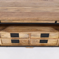 Armoire de salon industrielle en bois de manguier massif, extensible, moderne, multi-usages, résistante à l'eau, pliable, sur roulettes, écologique