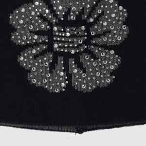 Bonnet personnalisé en strass unisexe en coton spandex de haute qualité avec logo personnalisé, bonnet d'hiver tendance, bonnet brillant - Product Image 2
