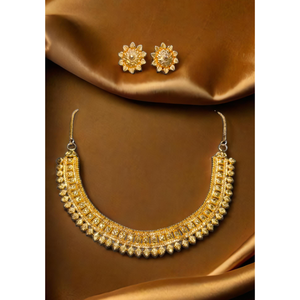 ชุดต่างหูสร้อยคอที่ออกแบบใหม่ล่าสุดพร้อมชุบทอง22K ชุดเครื่องประดับผู้หญิงชุดสร้อยคอต่างหู - Product Image 1