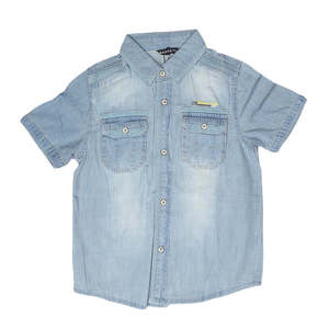 Chemise en jean à manches courtes pour garçons - Bleu clair - Product Image 1