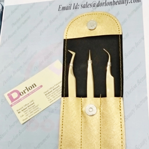 Pince à épiler de beauté en acier inoxydable plaqué or avec logo personnalisé au Pakistan - Product Image 6