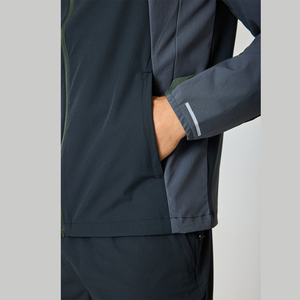 Fabricant de vêtements OEM, veste zippée, bloc de couleur, nylon, coupe-vent personnalisé, survêtement pour hommes - Product Image 6