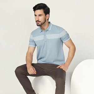 Jersey de secado rápido con patrón sólido para hombre, camisetas de golf de manga corta informales, diseño personalizable al por mayor - Product Image 5