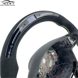 <span class=keywords><strong>Volante</strong></span> <span class=keywords><strong>Deportivo</strong></span> Ever-Carbon Racing ECR Personalizado en Cuero de Ante con LED para <span class=keywords><strong>Fiat</strong></span> 500 Abarth - Product Image 5