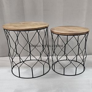 Mesa de centro artística inspirada en diamantes con marco geométrico 2 piezas de madera para sala de estar de lujo y decoración de Bar contemporáneo - Product Image 3