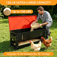 Mangeoire automatique pour poulets JH-Mech 120 LB, grande capacité, anti-gaspillage, étanche, à gravité, en métal galvanisé