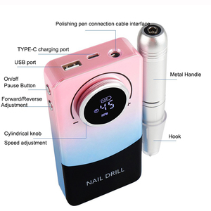 Janny Lime à ongles électrique rechargeable avec écran LCD à vitesse réglable, perceuse à ongles, 45000 tr/min, forme de stylo en ABS, portable, dissolvant 6 - Product Image 3