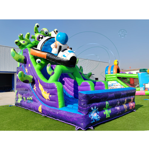 Castillo inflable con tobogán seco para niños, muro de escalada para patio trasero, centro de juegos comercial ligero, brincolín monstruo. - Product Image 1