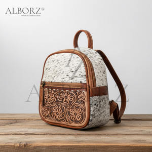 Nueva Mochila de Cuero Genuino 100% Hecha a Mano con Diseño Tallado, Estilo Bohemio de Lujo para Universidad, con Marco Interno Portátil - Product Image 2