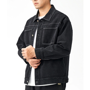 Best Selling Men's Winter Denim Jackets Front Logo Eco-Friendly Breathable High Quality Vintage <b>Washed</b> Fabric New Condition High - Product Image 2