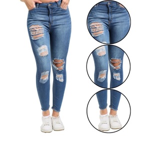 Best Selling Street Vintage Streetwear Destroyed <strong>Light</strong> <strong>Wash</strong> Baggy Straight Leg Ripped <strong>Women's</strong> <strong>Jean</strong> Customized Brand From BD - Product Image 5