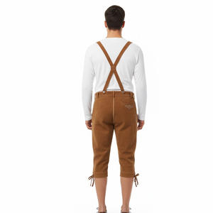 Lederhosen สไตล์บาวาเรียสำหรับผู้ชายกางเกงขาสั้นหนังเยอรมันแบบดั้งเดิมผ้าแคนวาสโรงงานผลิตออกแบบโลโก้ได้ตามต้องการ - Product Image 2