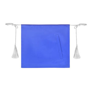 Tablier Master Mason Blue Lodge Bordures bleues et glands blancs Cordons et boussole de broderie à la machine - Product Image 3