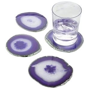 High Quality Green Agate Mirror <b>Polished</b> 4 Inch Coasters for Drink Hotel & Restaurant Supplies Unique Table Decoration Coasters - Product Image 4