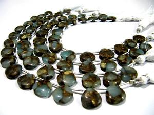 Turquesa gris ostra suave 12mm cuentas de piedra en forma de corazón 8 pulgadas pulseras de hilo largo para la fabricación de joyas cuentas sueltas - Product Image 2