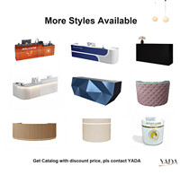 Meilleur vendeur, style moderne, comptoir de réception personnalisé pour salon de beauté, salon de manucure, salle de sport, en bois, design circulaire, petite table de réception
