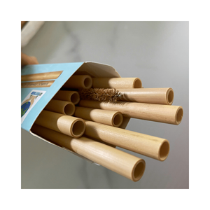 Tasse à thé en bambou de haute qualité-Tasse à boire en bambou naturel avec pailles-Coffrets cadeaux de vaisselle en bambou écologique - Product Image 4