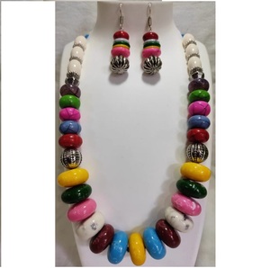 Custom Made Resin Glass Seed Bead Necklaces Colorful Flower Pattern Ear <b>Rings</b> for Jewelry Designer for Weddings Parties Gifts - Product Image 3