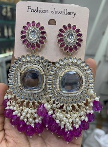 Latest Designer Indian Wholesale Jewelry of <b>Jhumka</b> Kundan <b>Earrings</b> New Collections for Women's Stylish <b>Earrings</b> Collection 2024 - Product Image 4