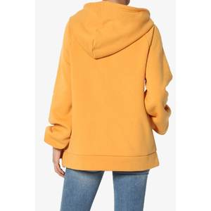 Sweat à capuche oversize à manches bouffantes longues en velours 100% coton pour femmes, personnalisable, épaules tombantes, sweat à capuche uni - Product Image 4