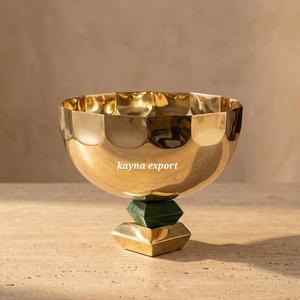 Fancy Fruit Serving Premium Modern Luxury Eco-Friendly Polished Custom Logo <b>Party</b> <b>Bowl</b> Stand Handcrafted Pattern Gold Finished - Product Image 4