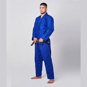2025 traje BJJ Gi Unisex de la mejor calidad, pantalones cortos de Karate de Judo azul hechos en Pakistán, trajes de entrenamiento duraderos con bolsa personalizada - Product Image 1