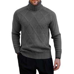 Suéter de cuello alto para hombre, Jersey cálido Hipster, prendas de punto de invierno, moda suave, ajustado, informal, manga larga, elegante, transpirable - Product Image 1