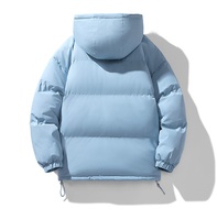 Blouson d'hiver mat épais sans brillance à col montant avec logo frontal, séchage rapide, respirant, coupe ajustée pour homme, style streetwear
