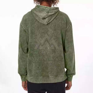 Sudaderas con Capucha para Hombre, Estilo Básico, Lavado Ácido, Venta Directa de Fábrica 2026, Logotipo Personalizado, Color Sólido - Product Image 2